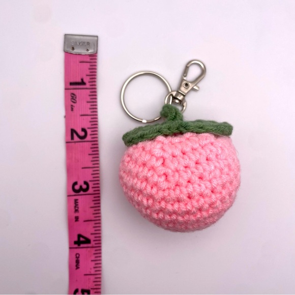 HANDMADE | Crochet Knit PEACH | Bag Charm | Keychain (Brand New!) 🍑💘 - Picture 10 of 10